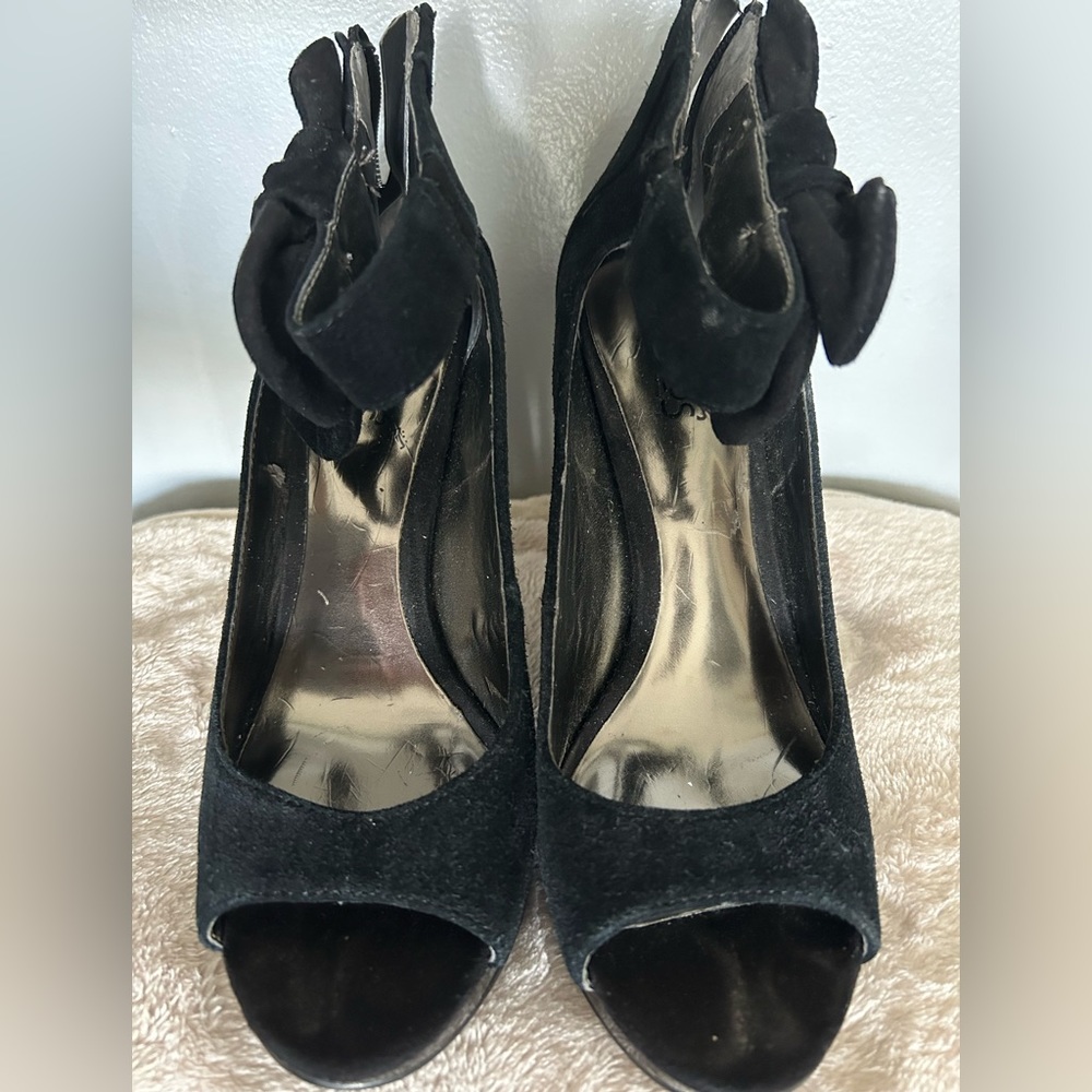 Black suede shoes